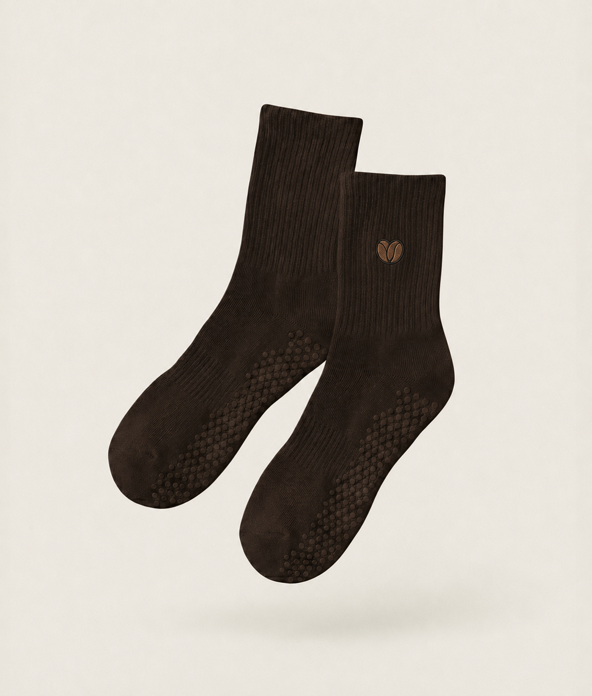 The Espresso deep espresso-brown Pilates grip socks